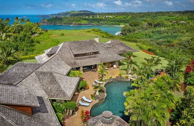 Stunning, expansive home with pool, jacuzzi, waterfall and ocean views