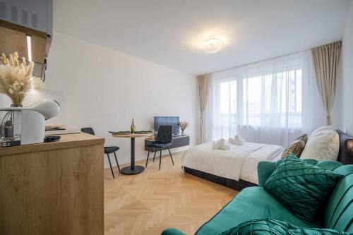Stylish City Studio Apartment with Balcony