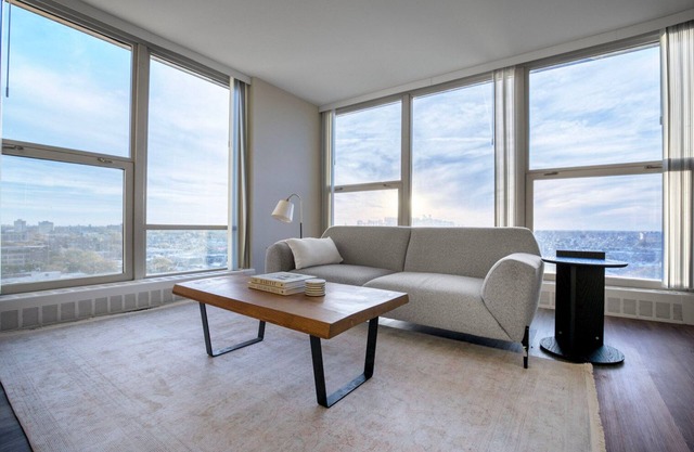 Stylish Edgewater 1BR w/ Gym, Deck & Lounge, nr L, by Blueground