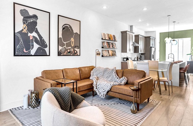 Stylish modern townhome with roof deck, firepit, gym, movie room, AC & W/D