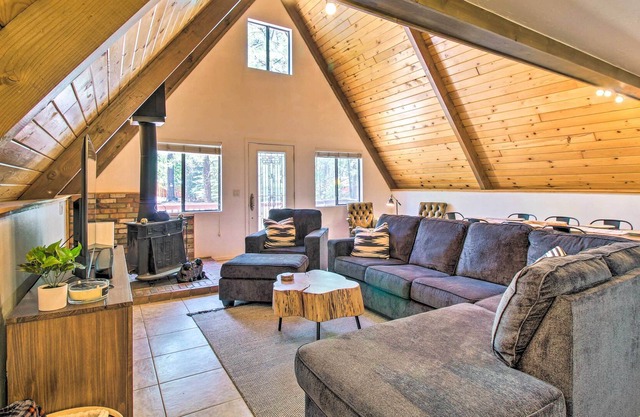 Sun-dappled Pinetop A-frame: Hike, Golf & More!