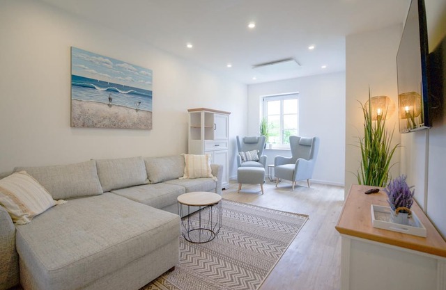 Sun terrace - Bright & modern vacation apartment by the sea - NordstrandBlue