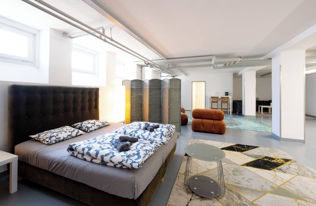 Sunlit Urban Haven: Zurich Loft with 5 Queen Beds