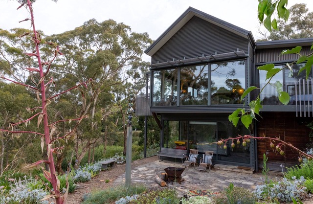 Superb hilltop designer home with panoramic views in Hepburn.