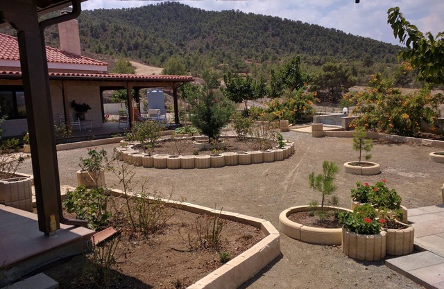 Las magníficas vistas de Nicosia y Troodos, Pentadáctilos Mts en un lugar del bosque del pino