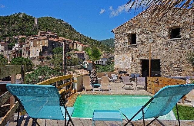 Piscina Casa Villa del Río Clasificado Roquebrun 12/14 personas