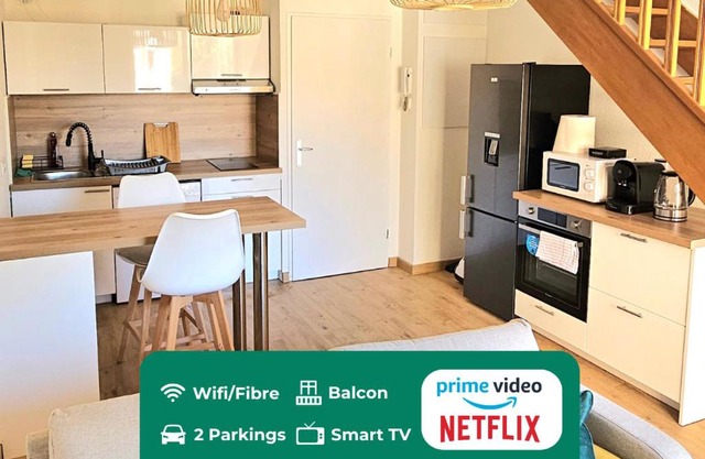 T3 Duplex Thonon Centre - Parking - Gare - Thermes