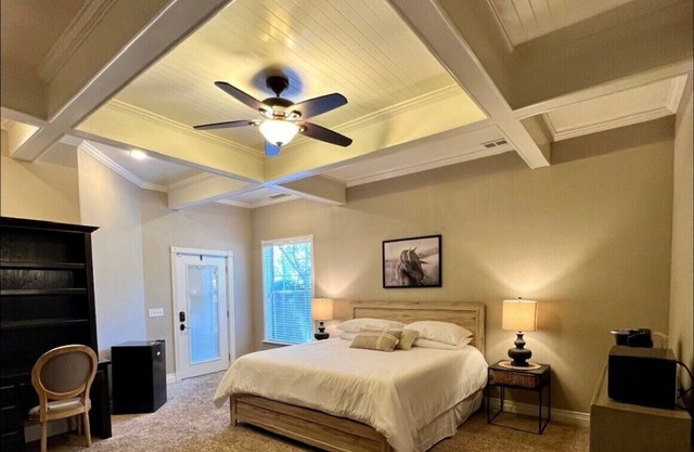 Upscale private bedroom on Candy Cane Lane