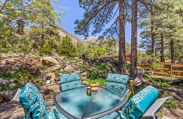 The Pine Tree Getaway w/ Hot Tub, hammock and forest backyard!