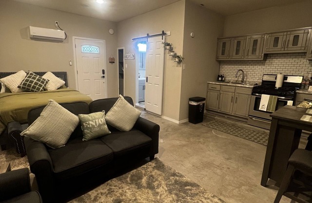 This is a luxuriously new cozy studio