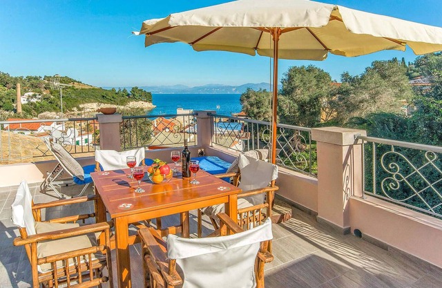 This recently renovated village house boasts magnificent views of the Ionian Sea.
