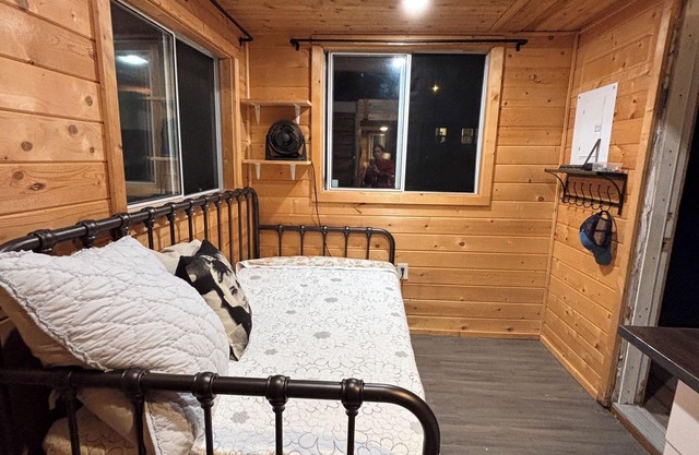 This waterfront tiny home. has all the amenities to make your stay memorable.