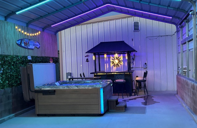 Three bedroom retreat near Elephant Butte Lake with an amazing hot tub.