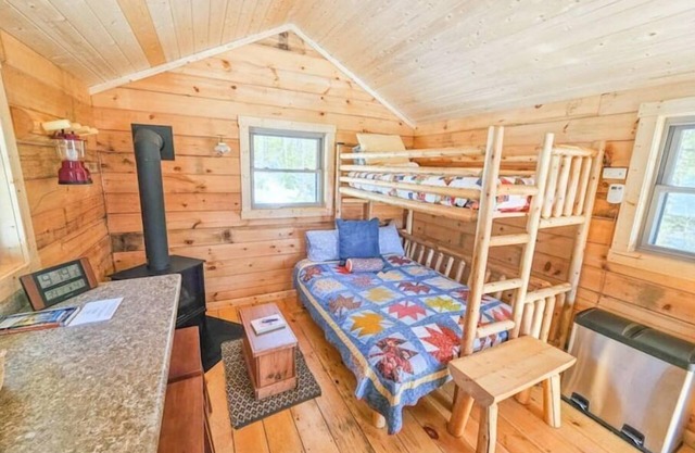 Tiny Tuloon Off-Grid Amish crafted log cabin near the BWCA & SHT - Sled Dogs!