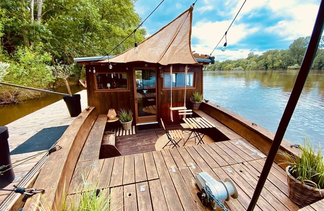 Traditional Loire boat, near Angers