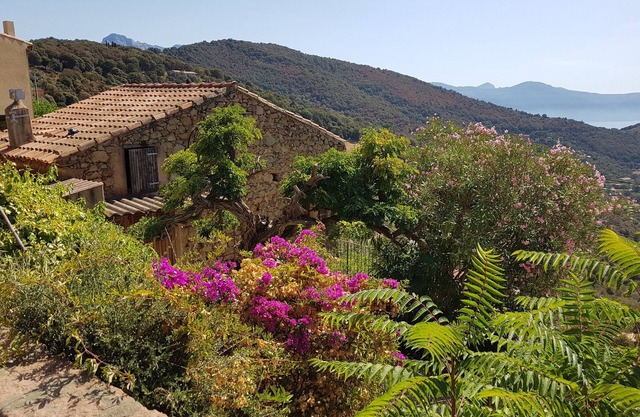 Casa tradicional, vista espectacular del golfo de Porto