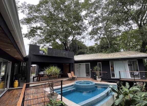 Tranquil villa with pool nestled in the jungle