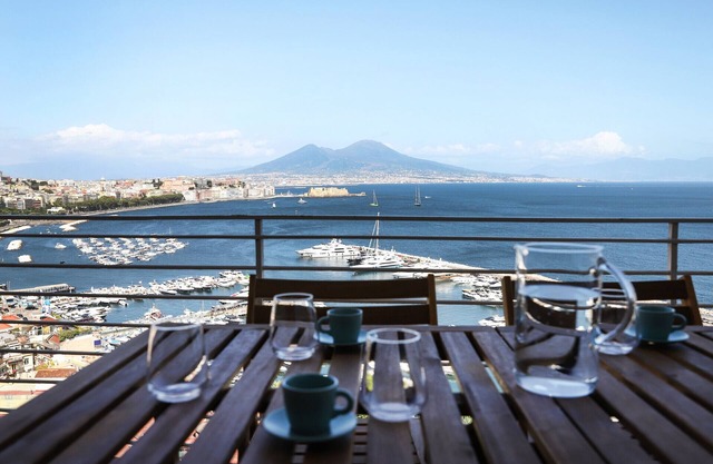 A terrace overlooking the Bay of Naples