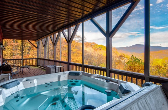 Up Here In the Mountains - Luxury Cabin in Newland with Views, Hot Tub, & Pool Table!