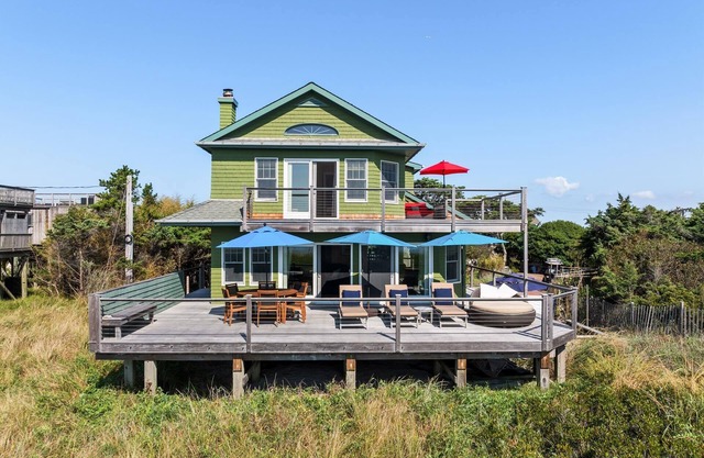 Very private, luxury oceanfront home on Fire Island, NY.