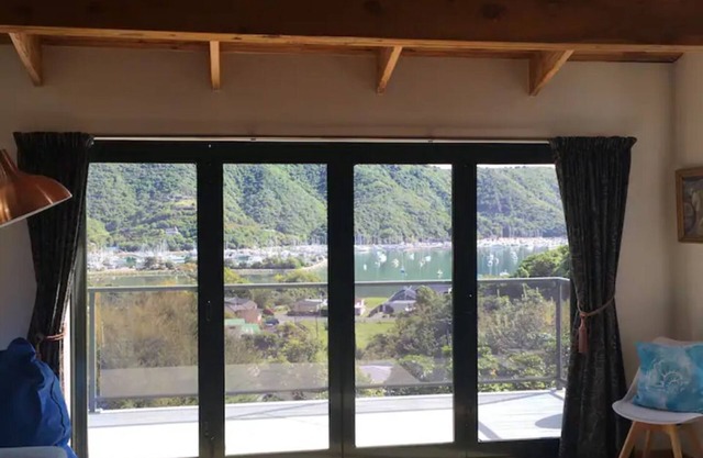 Views over Waikawa Marina & situated next to native bush