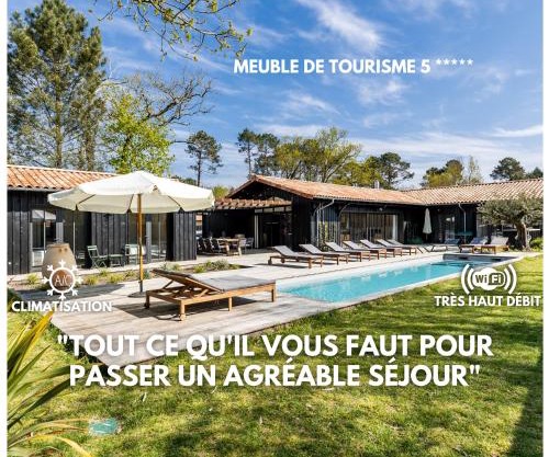 Villa Agapi - 10 personnes, piscine chauffée, pétanque - Lège cap Ferret