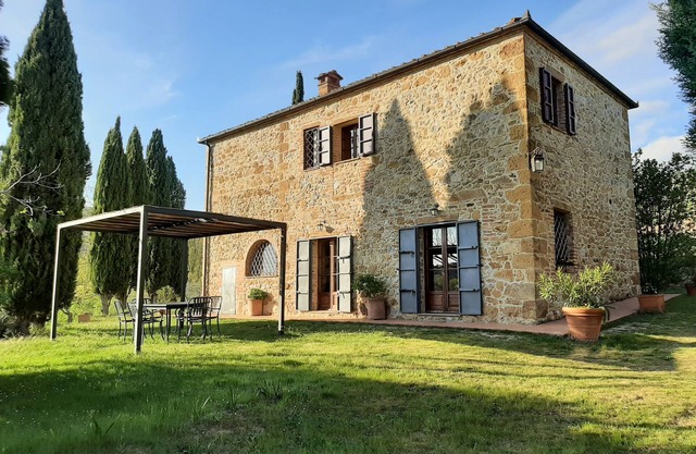 Banditello, casa de campo, panorama sobre el valle de Montepulciano.