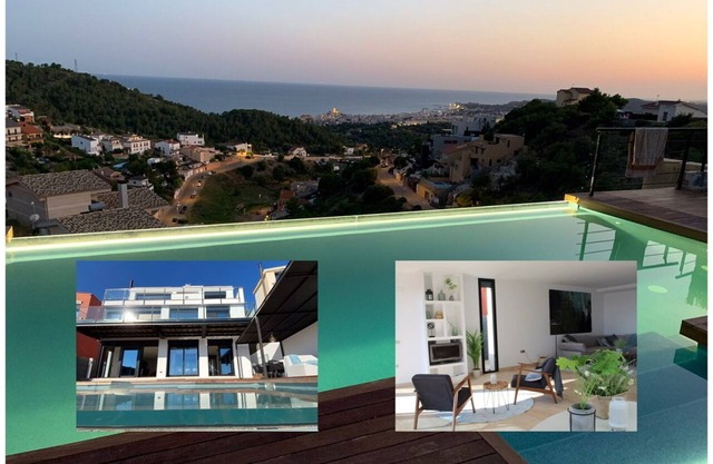Villa Colina Sitges completamente renovada, piscina nueva, vistas al mar desde todas las habitaciones