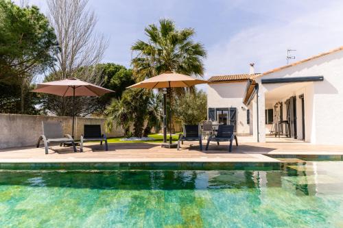 Villa Margot, magnifique piscine et plage à 500m