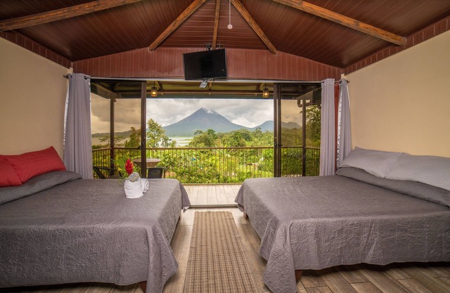 Bungalow privado con vistas al volcán,
