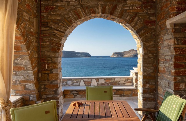 Villa Perraki - Limestone and marble accented villa on Rochari Beach