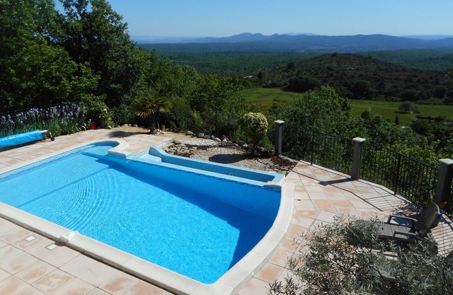 Villa with heated pool and panoramic views, not overlooked.