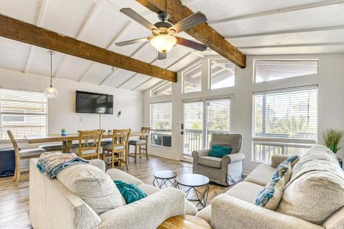 Walk to Beach Ocean-View Home with Deck in Freeport