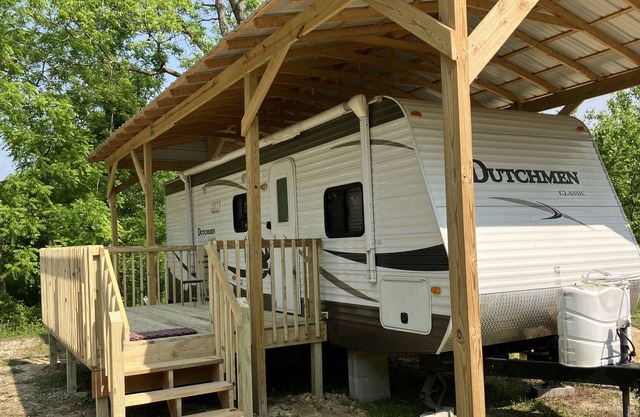Want to go camping but don’t have a camper? I DO!! It is already set up for you!