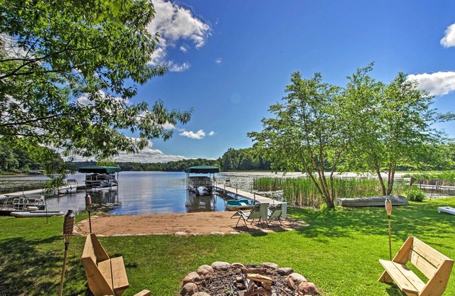 Waterfront Getaway w/ Beach, Paddle Boat, Fire Pit