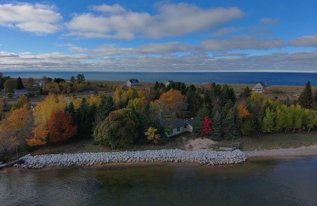 Waterfront house with private dock and beach in Grand Marais, MI
