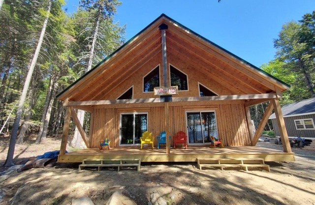 Waterfront Log Home on West Grand Lake