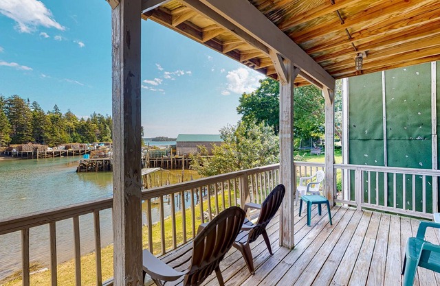 Waterfront retreat with 2 decks, private wharf, grill, & W/D - dog-friendly