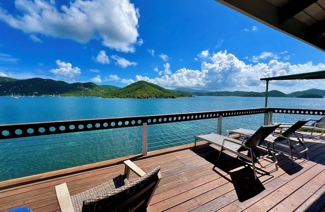 Waterfront Simple Luxury in Coral Bay with Endless Blue Views from Every Room
