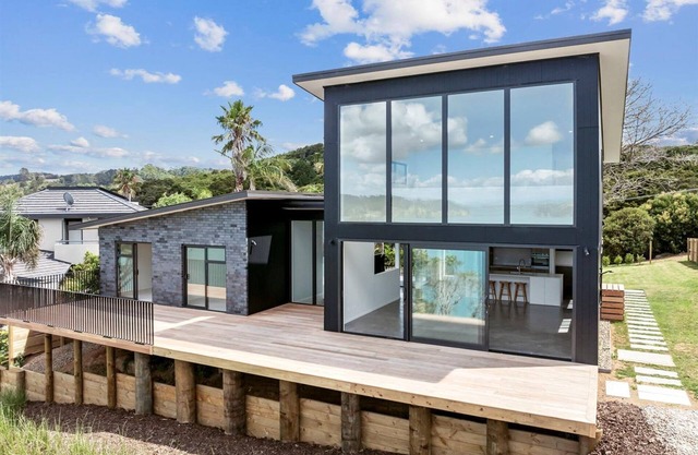 Waterfront with private beach access