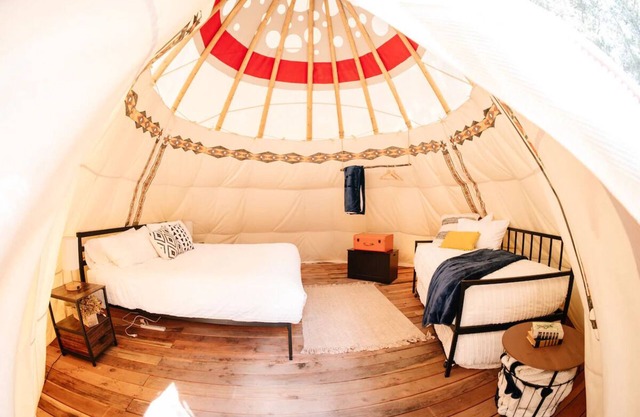 Yellowstone Luxury Tipi sleeps 4, 1 king + 2 twins