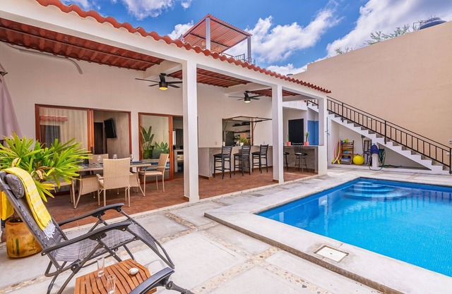 Your own Private Oasis with Heated Saltwater Pool! 5 minute walk to beach/town
