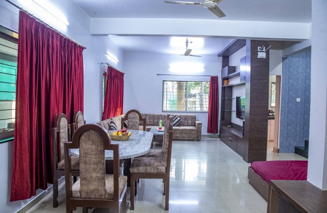 Your private oasis awaits - a 4 BHK villa with a pool near the city."