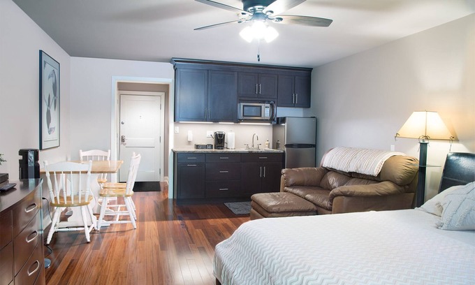 Elkhart Lake Villa | 1st Floor Double Suite Courtyard View