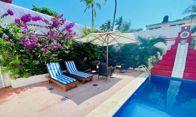 Barra de Navidad Casa | 2 bed, 2 bath house w/ private pool, pyramid waterfall, short walk to beach.