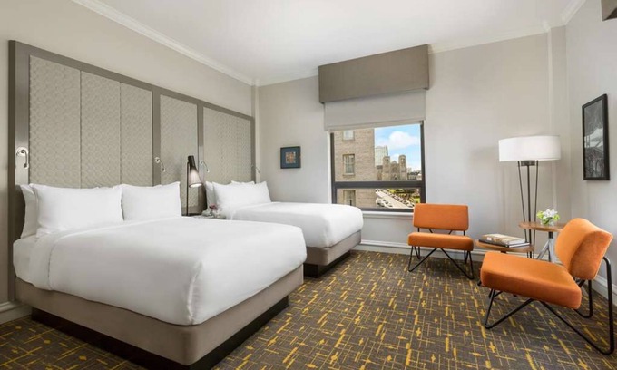 Lower Nob Hill Hotel | 2 x Skyline View Junior Ste Two Doubles at Stanford Court Hotel