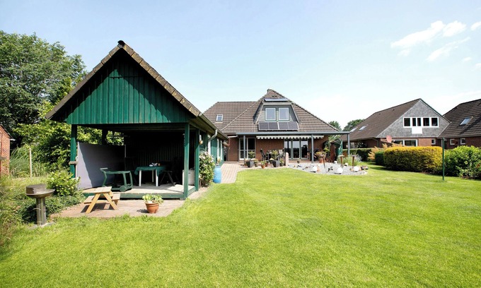 Ostenfeld Apartamento | Apartamento 'Ferienwohnung Heike Ludzuweit' con terraza privada, jardín compartido y Wi-Fi