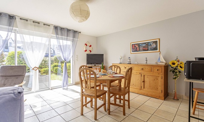 Saint-Philibert Apartamento | Apartamento 'La Mouette St Philibert 3 Étoiles' con terraza privada, jardín privado y Wi-Fi