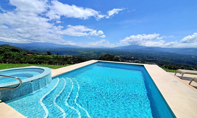 Mercedes Villa | Atenas Mountain Top Villa - Heated Pool- Breathtaking Views. AC in the bedrooms