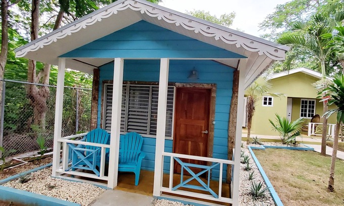 West End Cabaña | Bak a Yaad Caribbean Blue Cottage